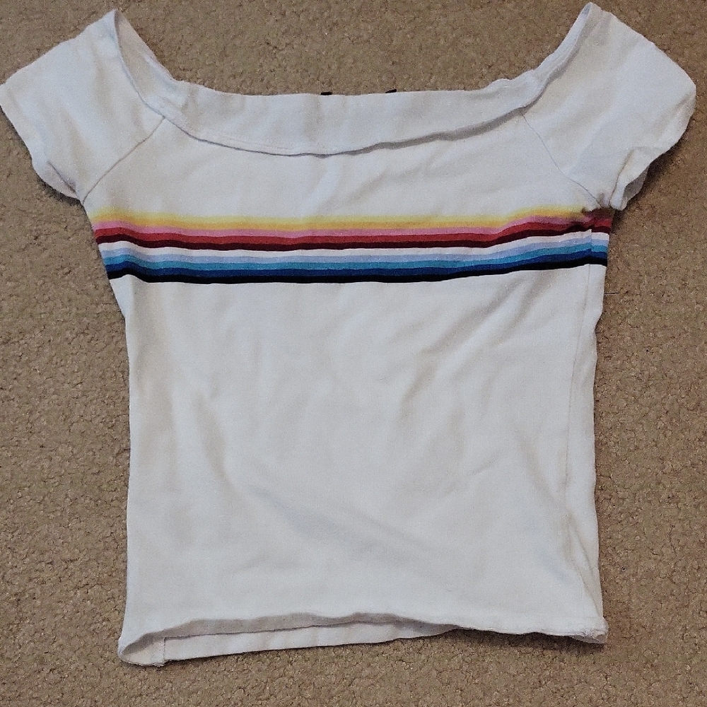 Forever 21 Off-Shoulder Stripe Top
